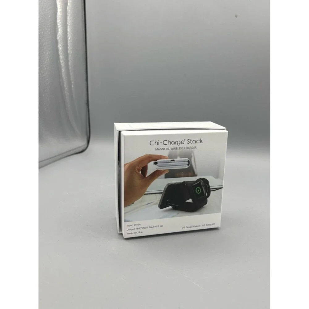 Chi-Charge Stack Magnetic Wireless Charger - White